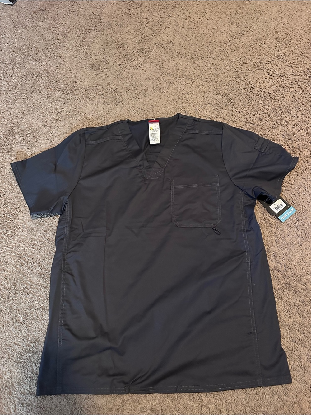 Dickies Gen Flex Men's V-Neck Scrub Top Dark Pewter - Size S (NWT)